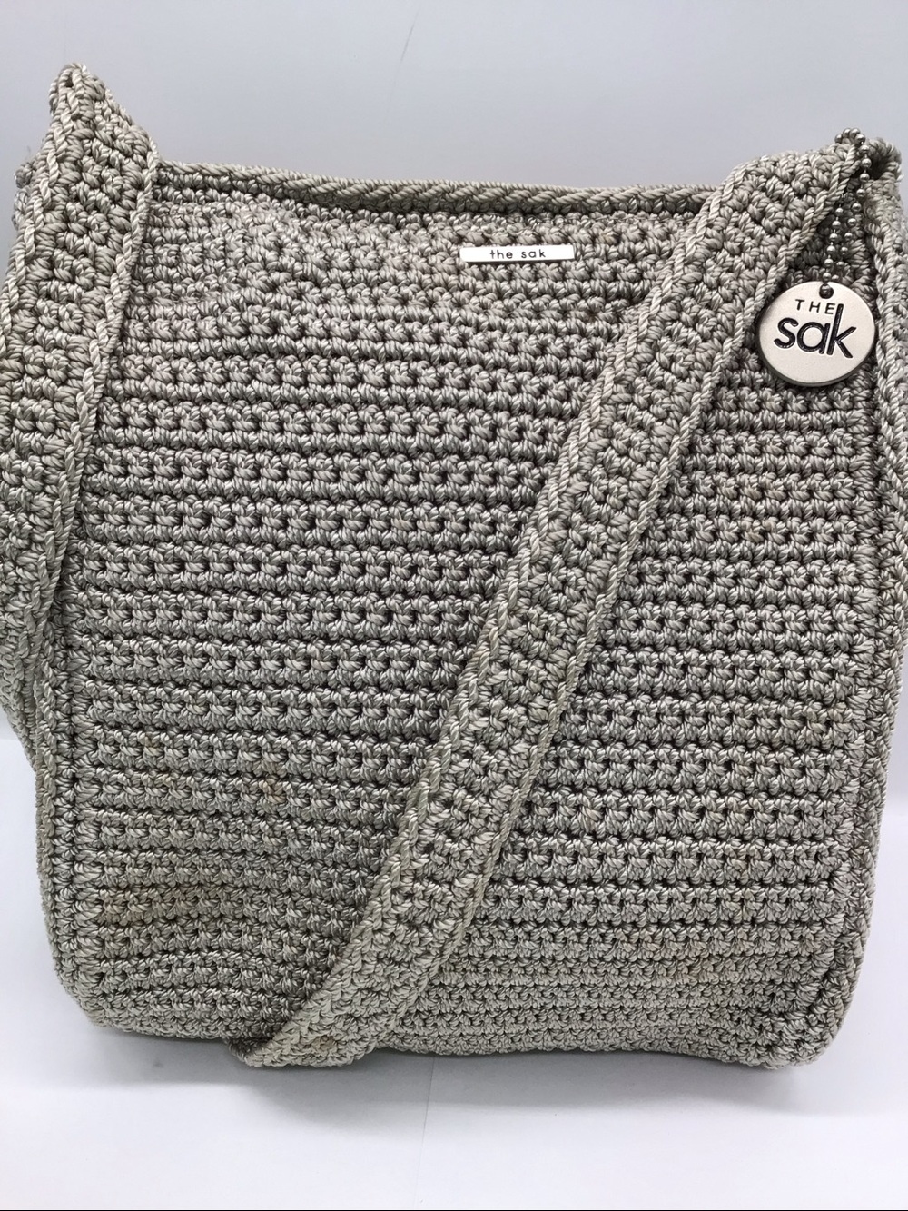The Sak Gray Knit Weave Shoulder Bag